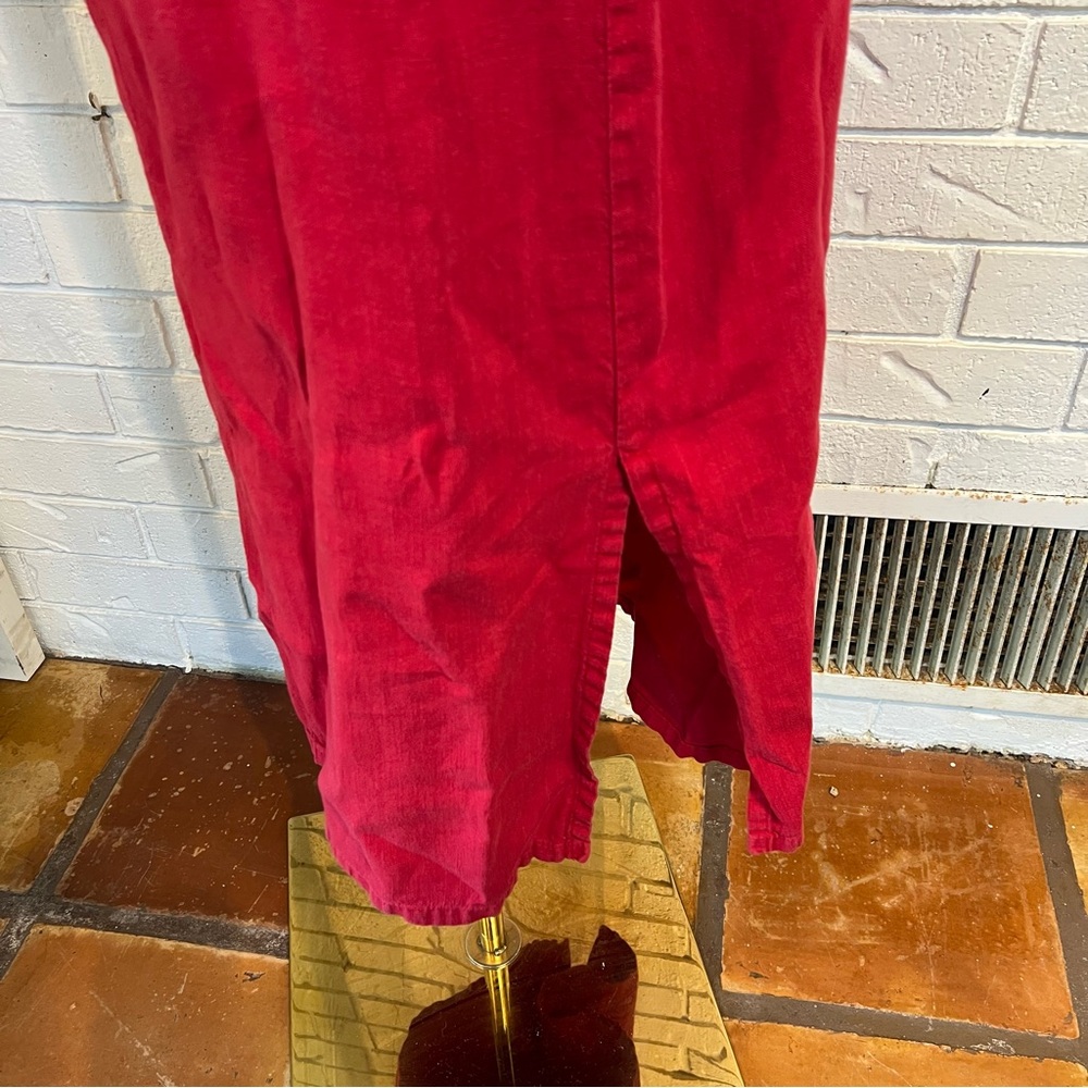 Vintage 90s y2k Donna Red 100% Linen Shirt and Dress Set Womens S - Picture 11 of 13
